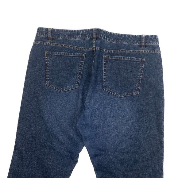 Old Navy Low Waist Crop Hem Slit Women's size 20 Dark Wash Blue Denim Jeans - Picture 2 of 3